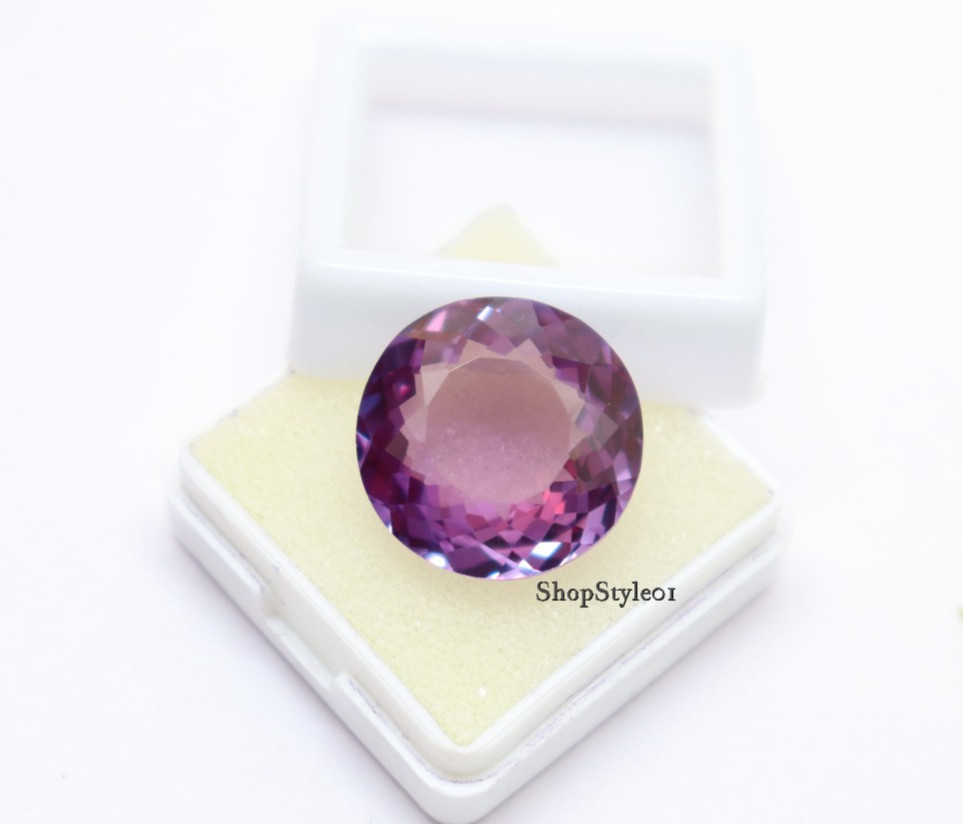 21.85 Ct Natural Alexandrite – Round Cut Loose Certified Gemstone Color Change.