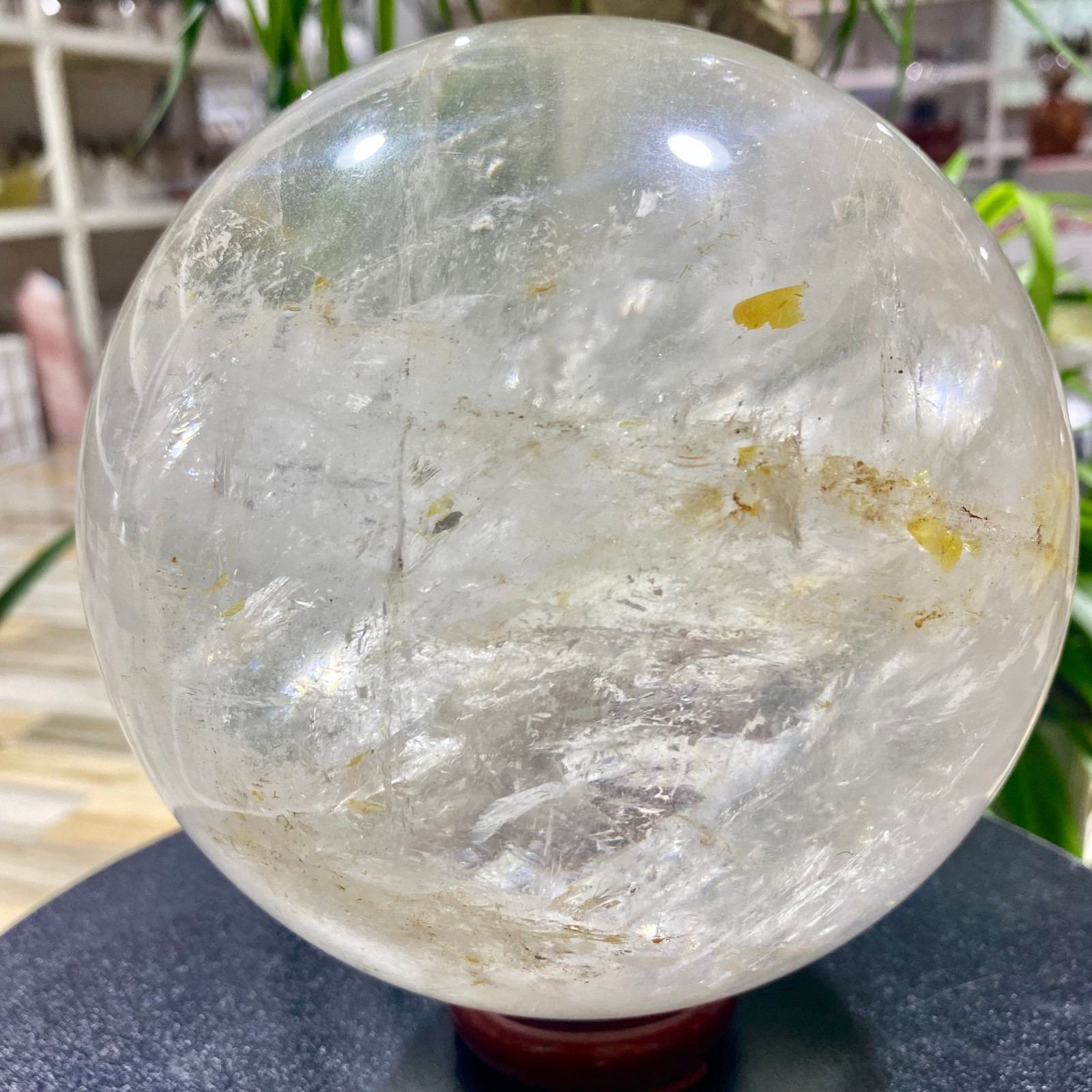 10.8LB white crystal transparent quartz crystal ball Reiki repair