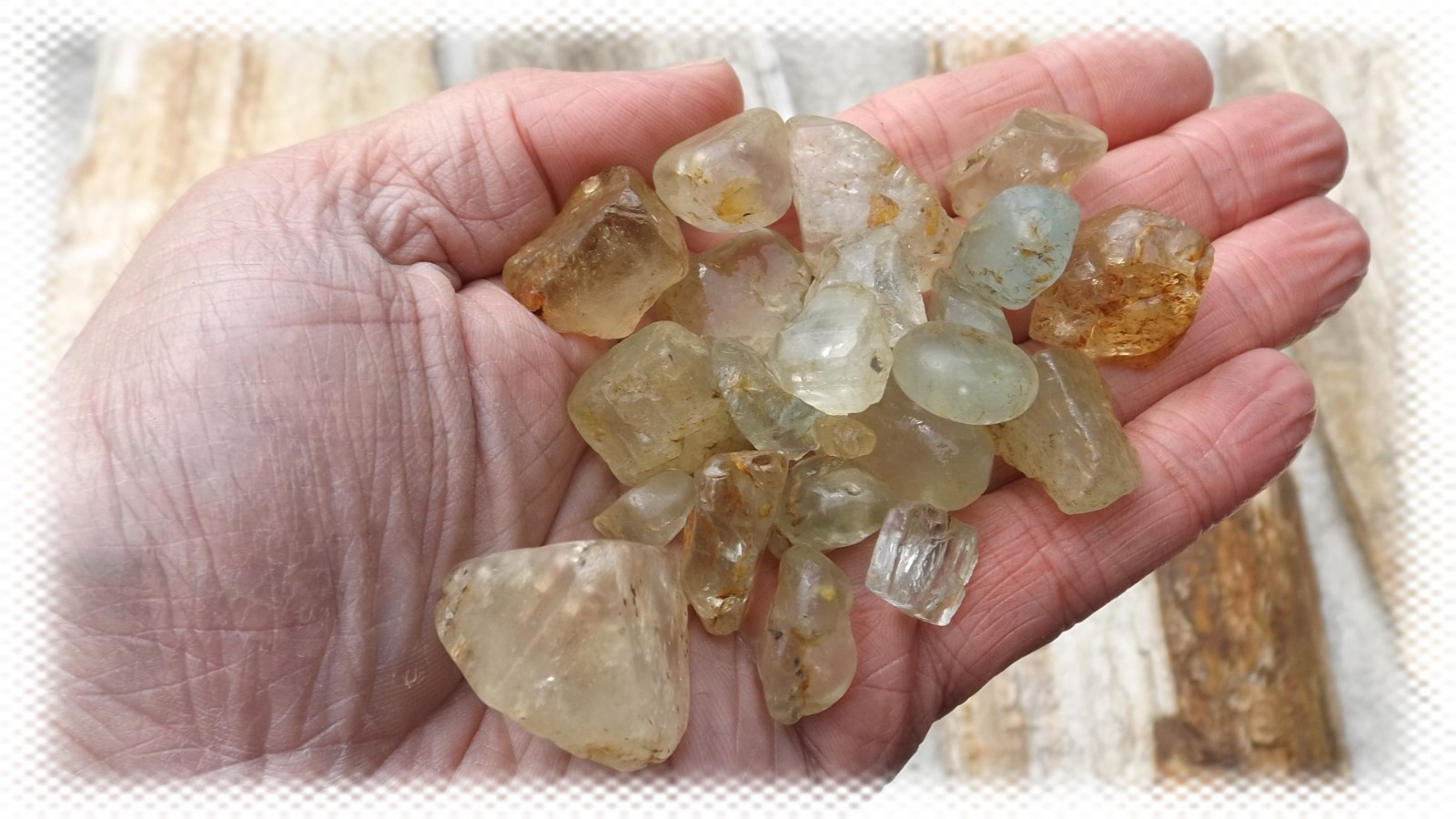 1 LB Lots – Unheated Natural Topaz Rough Crystals “River Dredge Tumbled”