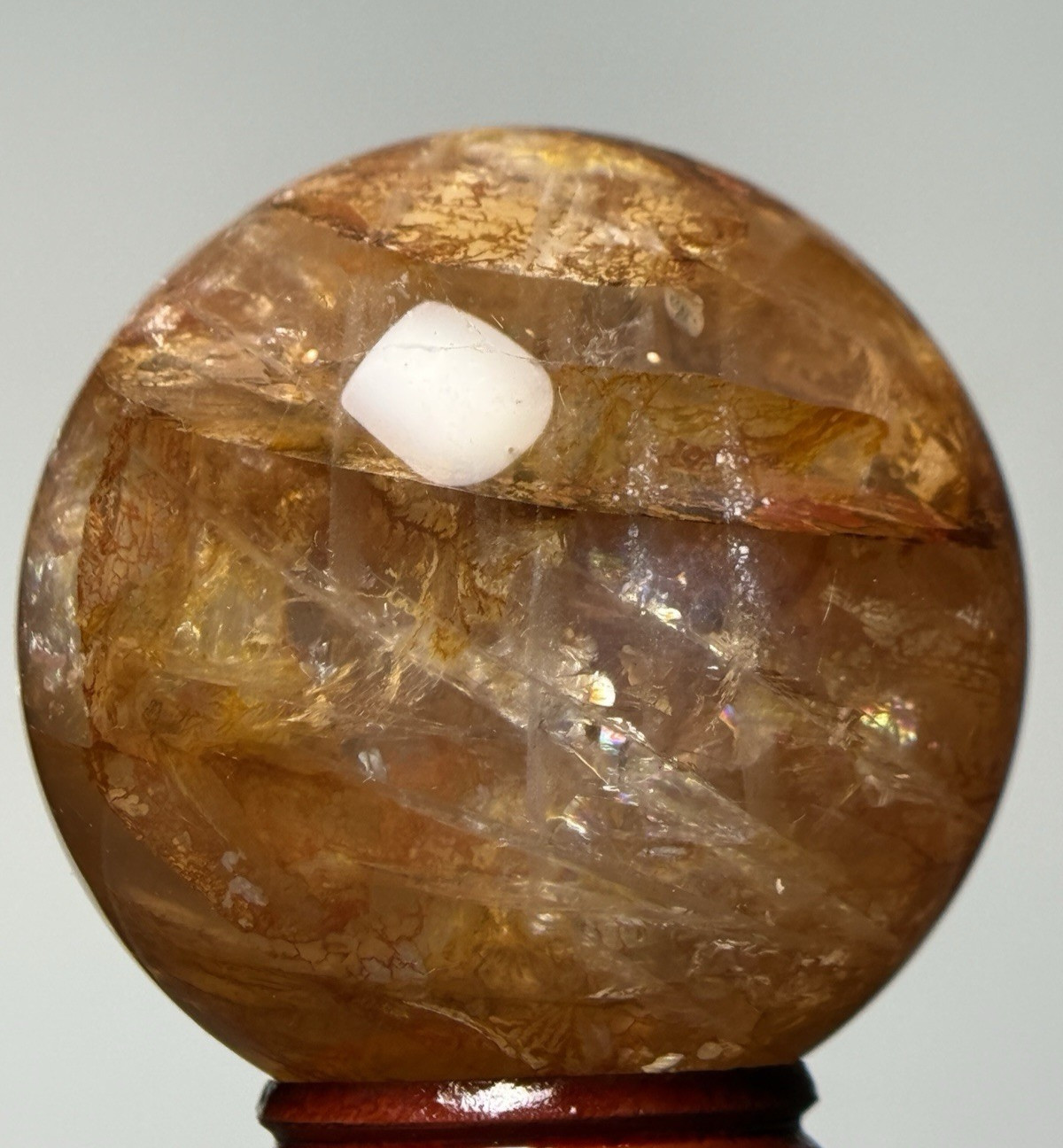 50mm FIRE QUARTZ SPHERE – Red Hematoid Crystal Ball Mineral Chakra Reiki Witch