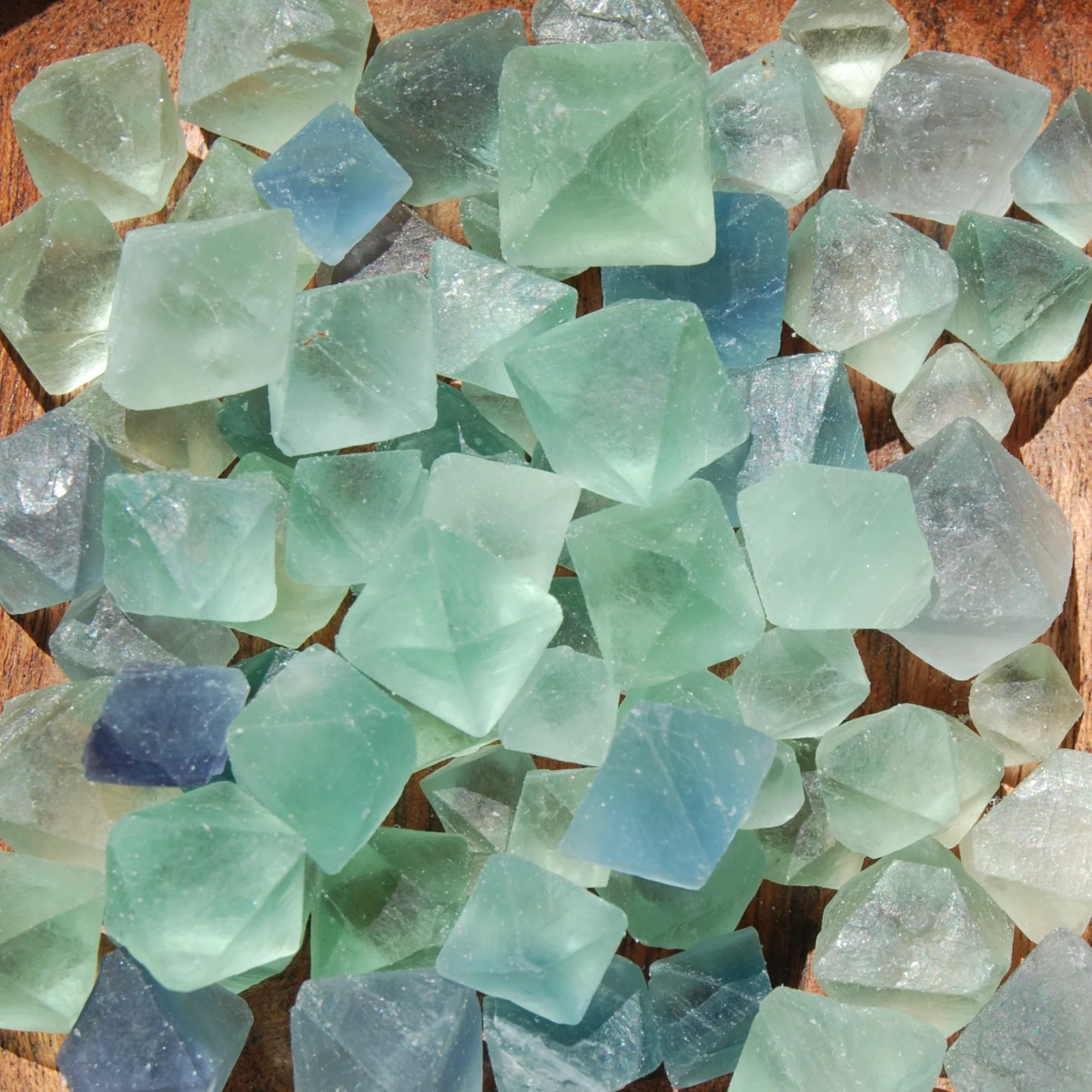 6pcs Raw Fluorite Octahedron Crystals, Small