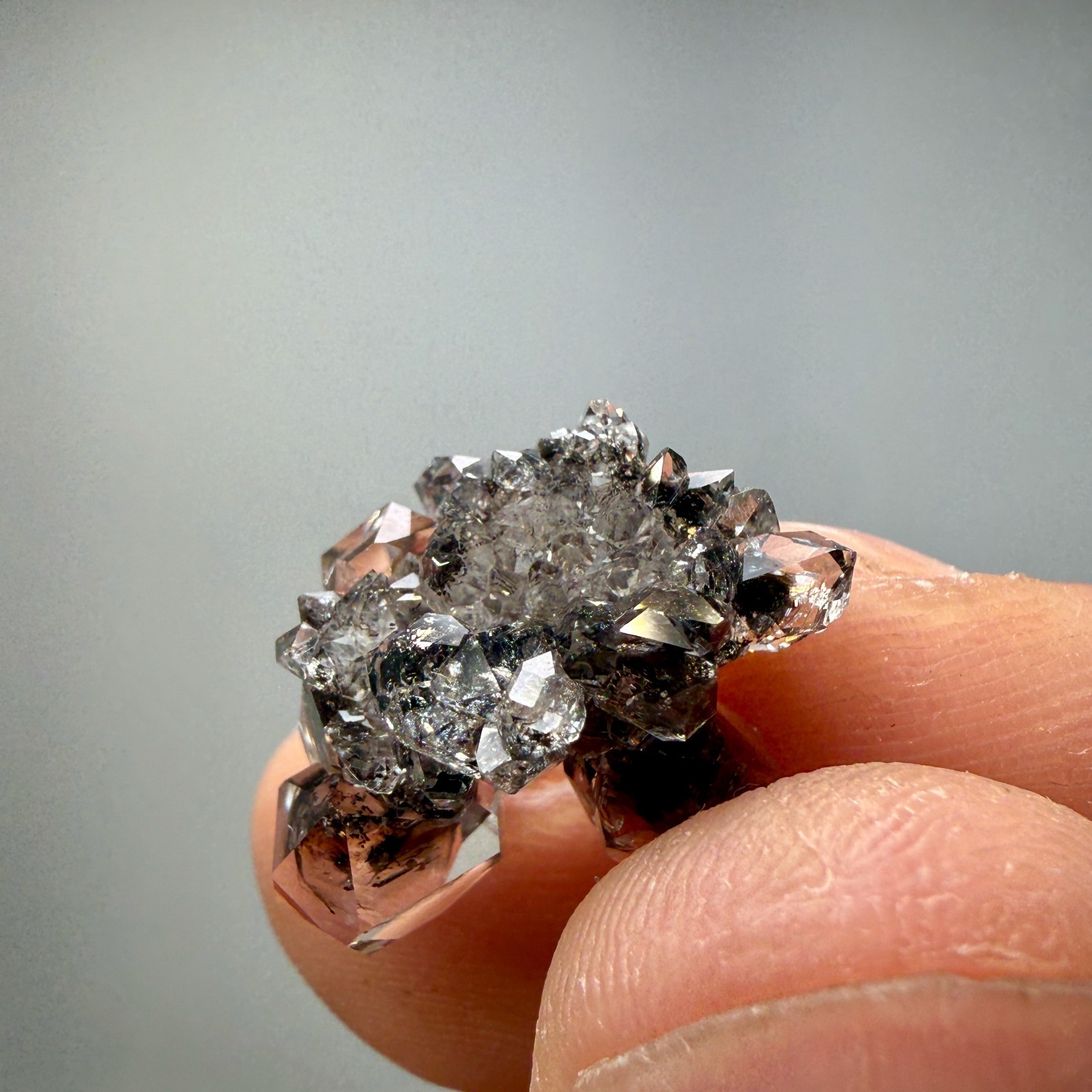Herkimer Diamond Gems Perched on Druzy Matrix, Complete Floater, Top Shelf Piece