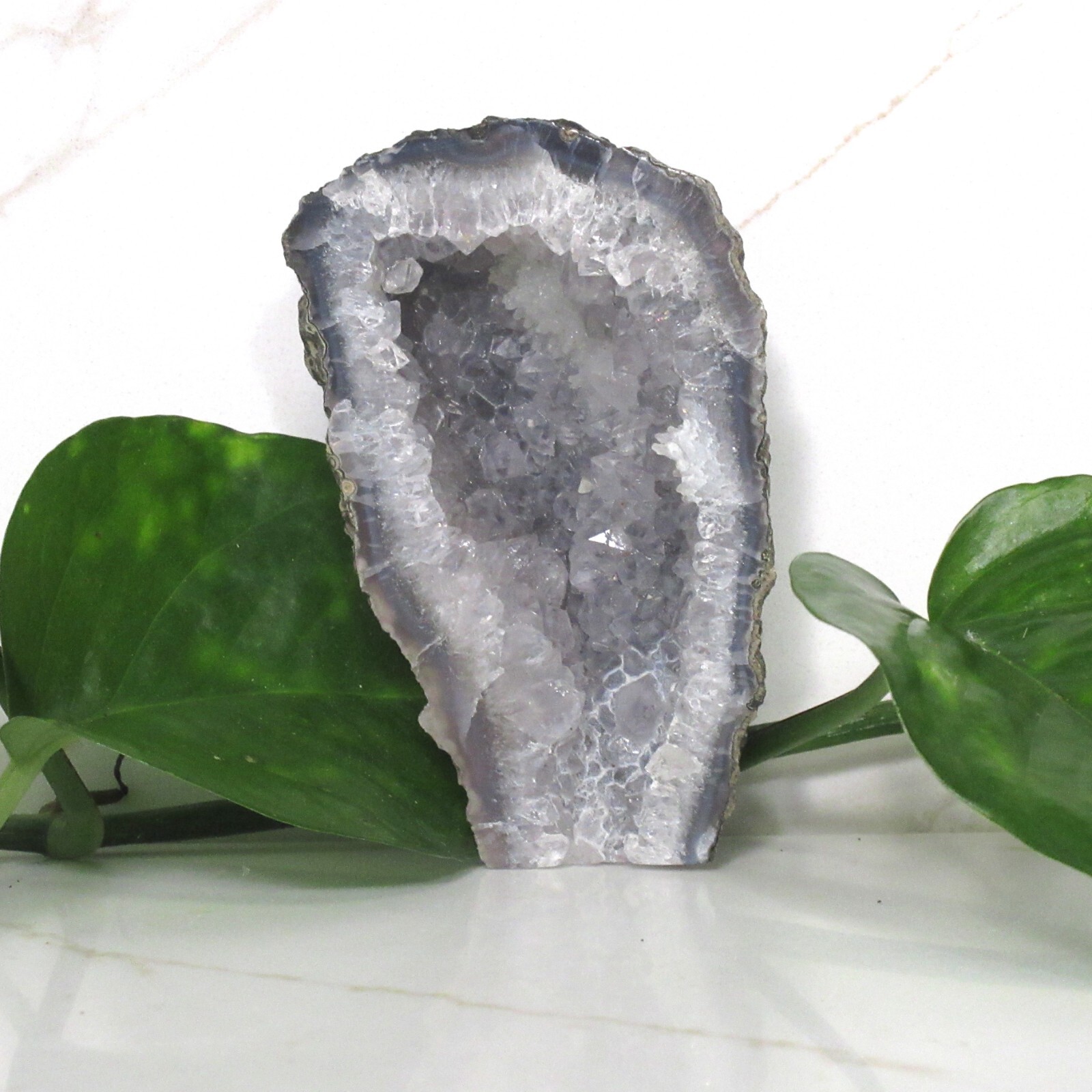 Blue Amethyst Crystal Geode Halves Set Blue Druzy Crystal Rare Gemstone Gift Set