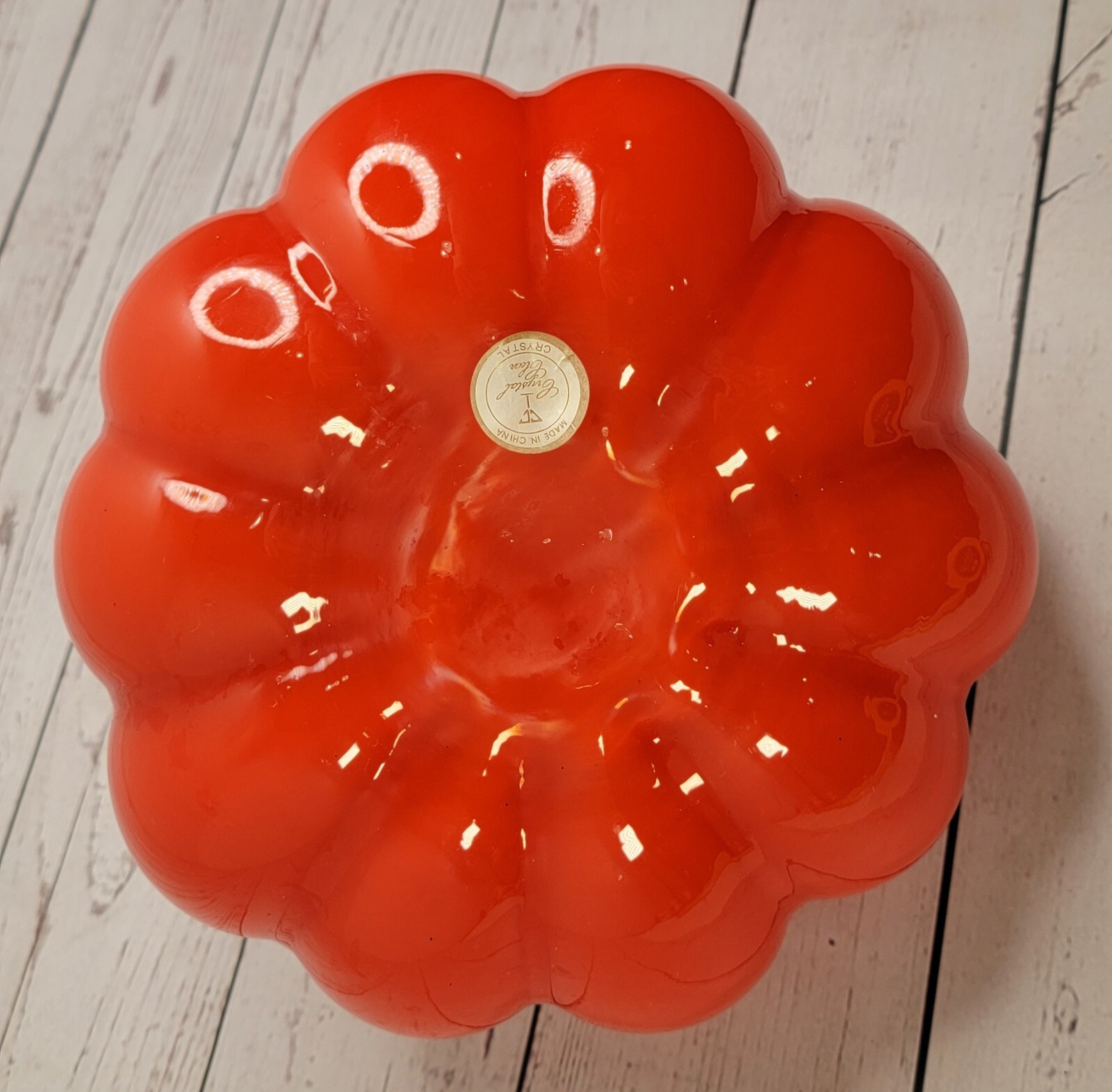 Crystal Clan Pumpkin Art Glass Murano Style Hand Blown Table Shelf Decor Autumn