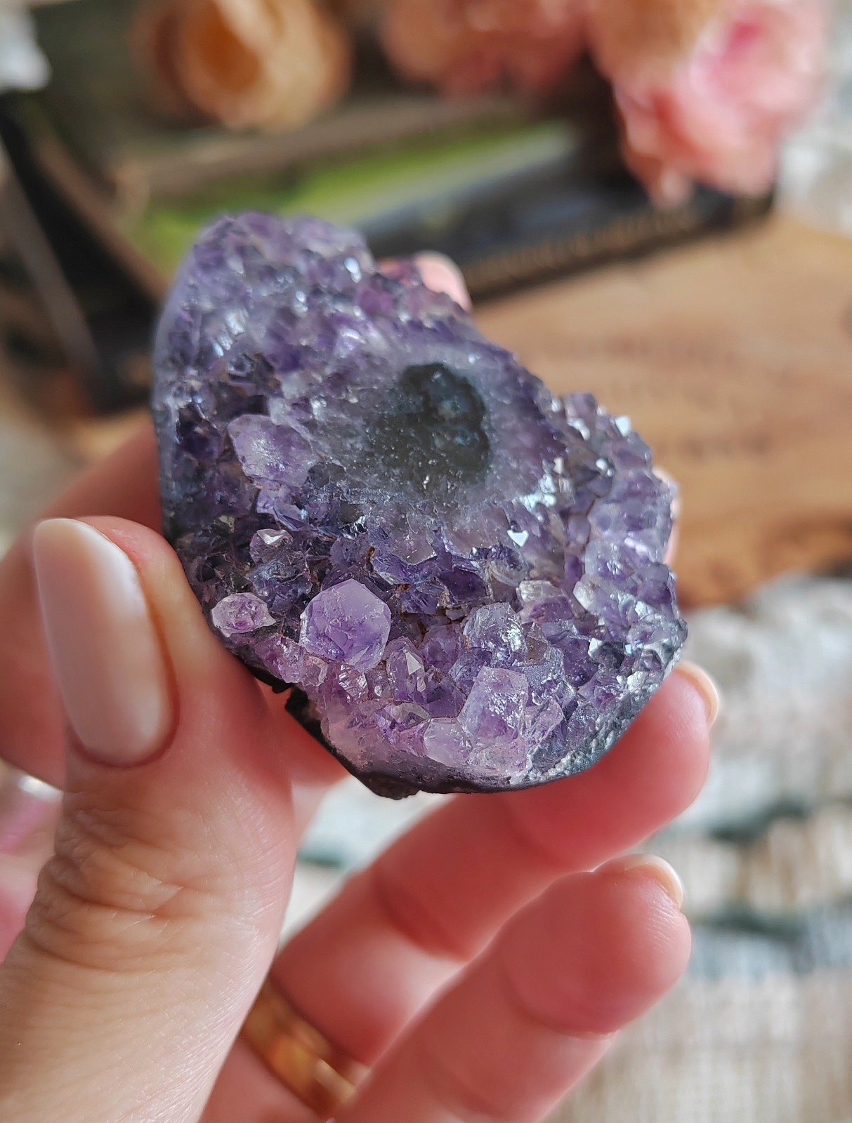 Rare Stalactite Amethyst, Uruguay, Eye Amethyst Zoning Crystal Purple Specimen