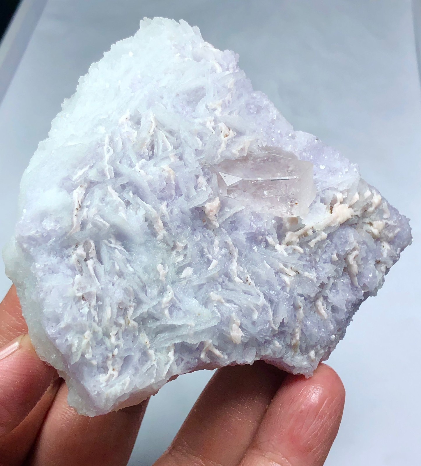Clear COMPLETE MORGANITE CRYSTAL With Albite on Matrix- 220 Grams- 8.8 cm