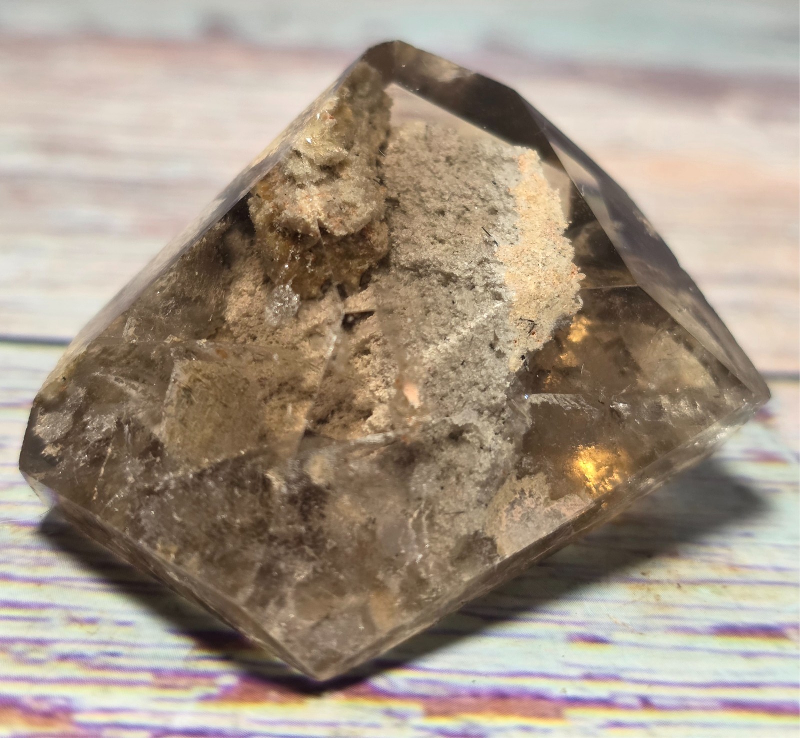 Natural White Garden Quartz Crystal Point Phantom Inclusion Brazil 54.11g