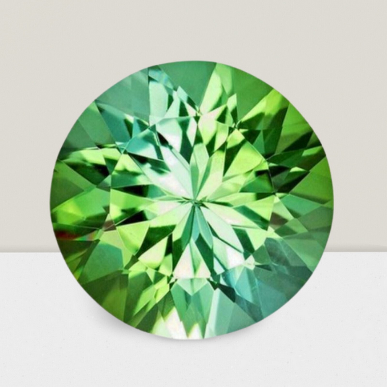 Green Tourmaline Round Cut Gemstone 3.50 Cts – 10 mm VVS Loose Gem