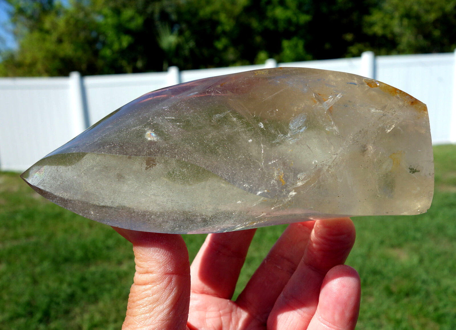 Large CITRINE Quartz Crystal Point Polished Free Form Flame Twist For Sale