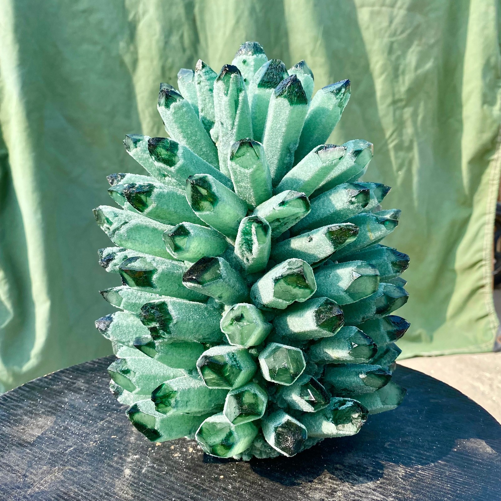 18LB New find green phantom quartz crystal cluster mineral specimen