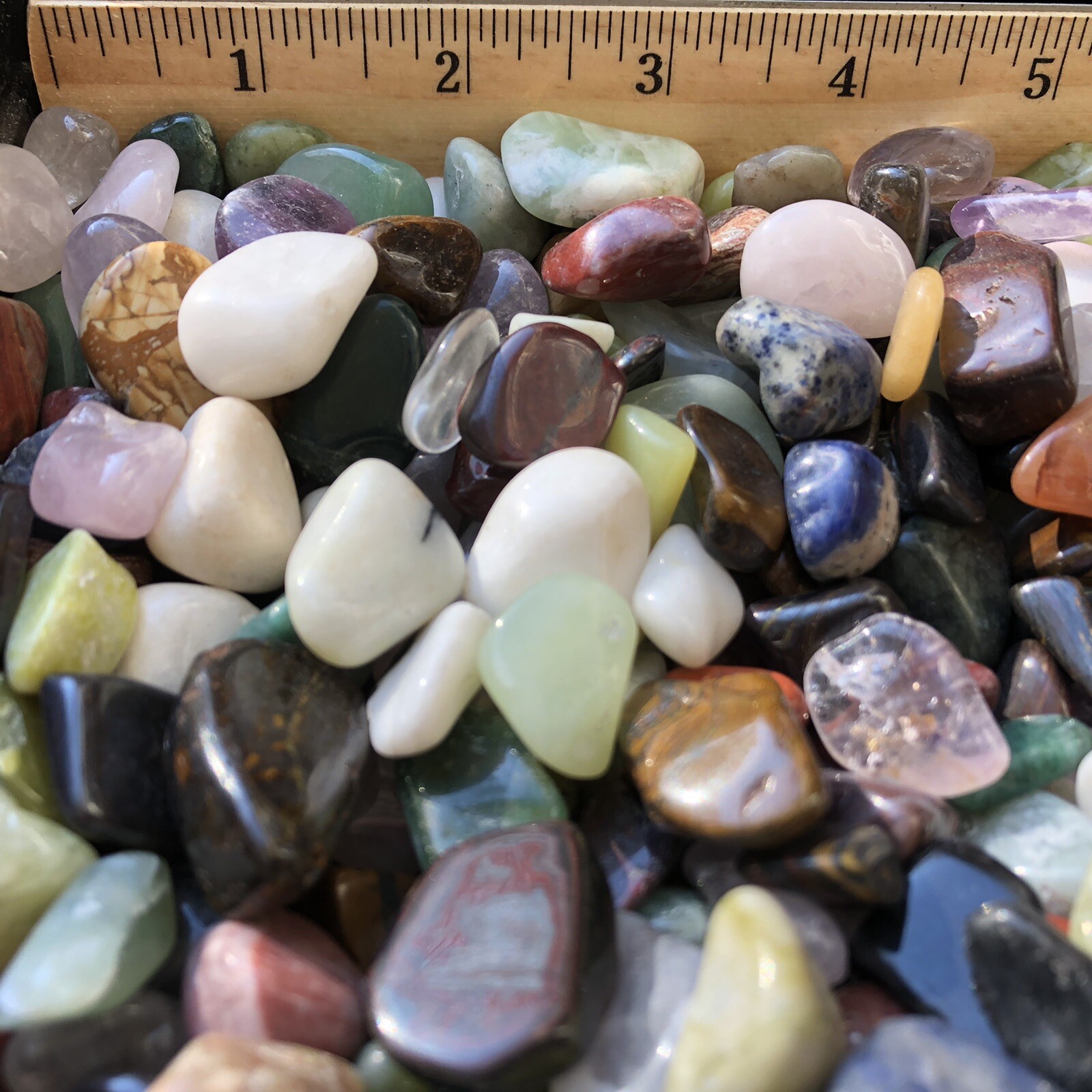 1/2 lb Tumbled Natural Assorted Small Gemstone Mix 40-90 Stones Rocks Bulk Gems