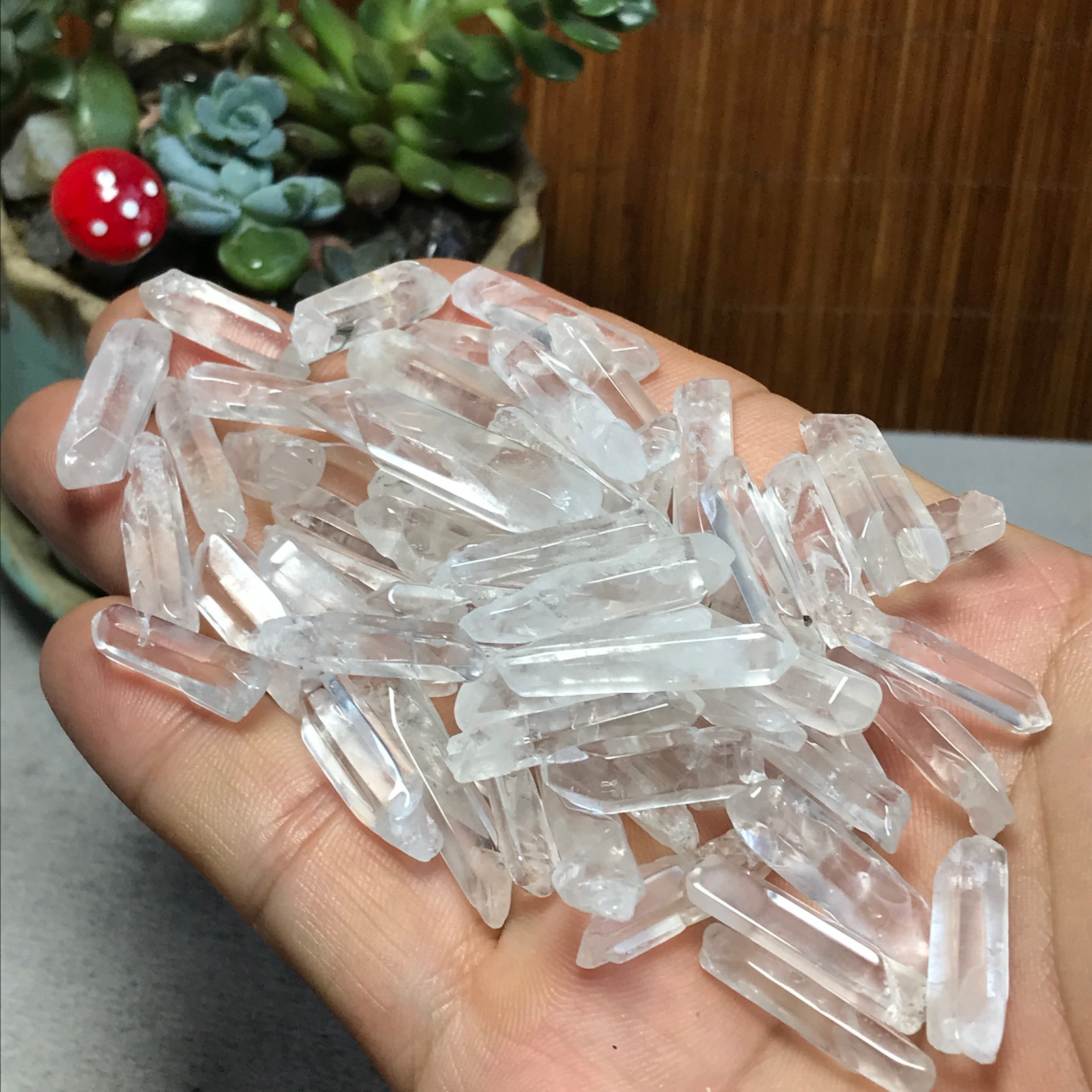 63Pcs Natural clear white quartz Crystal gemstone Specimen 62g A6913