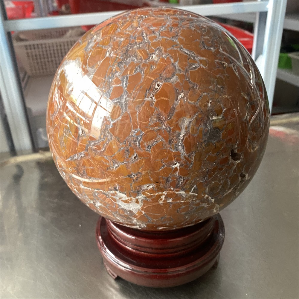Random1pc19.9LB 7.2″ Natural Geode Indonesian Agate Sphere Heal Reiki Ball Decor