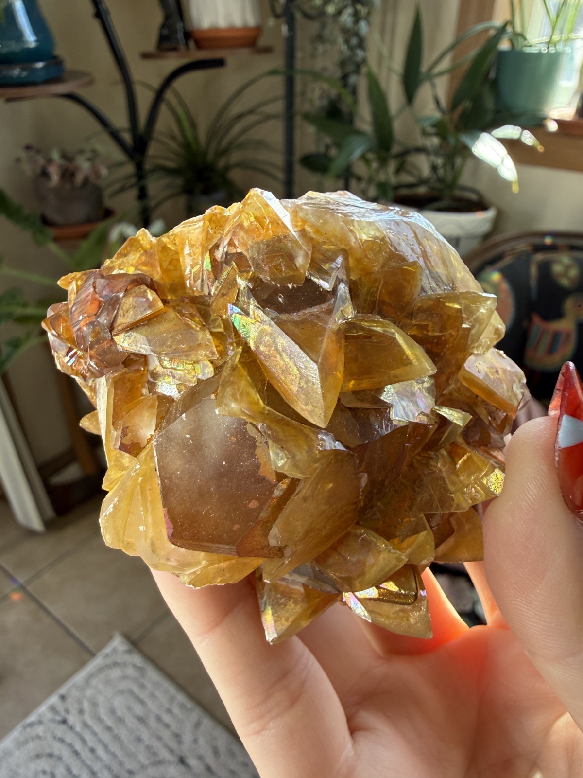 Rare Iridescent Orange Calcite Crystal Cluster – Hengyang, Hunan, China – 7.05oz
