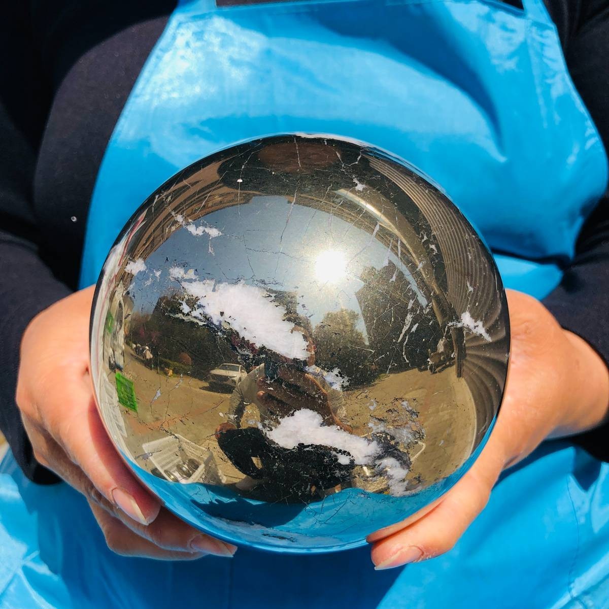 10 LB Natural Chalcopyrite Polished Sphere for Home Decor Collectible 4267