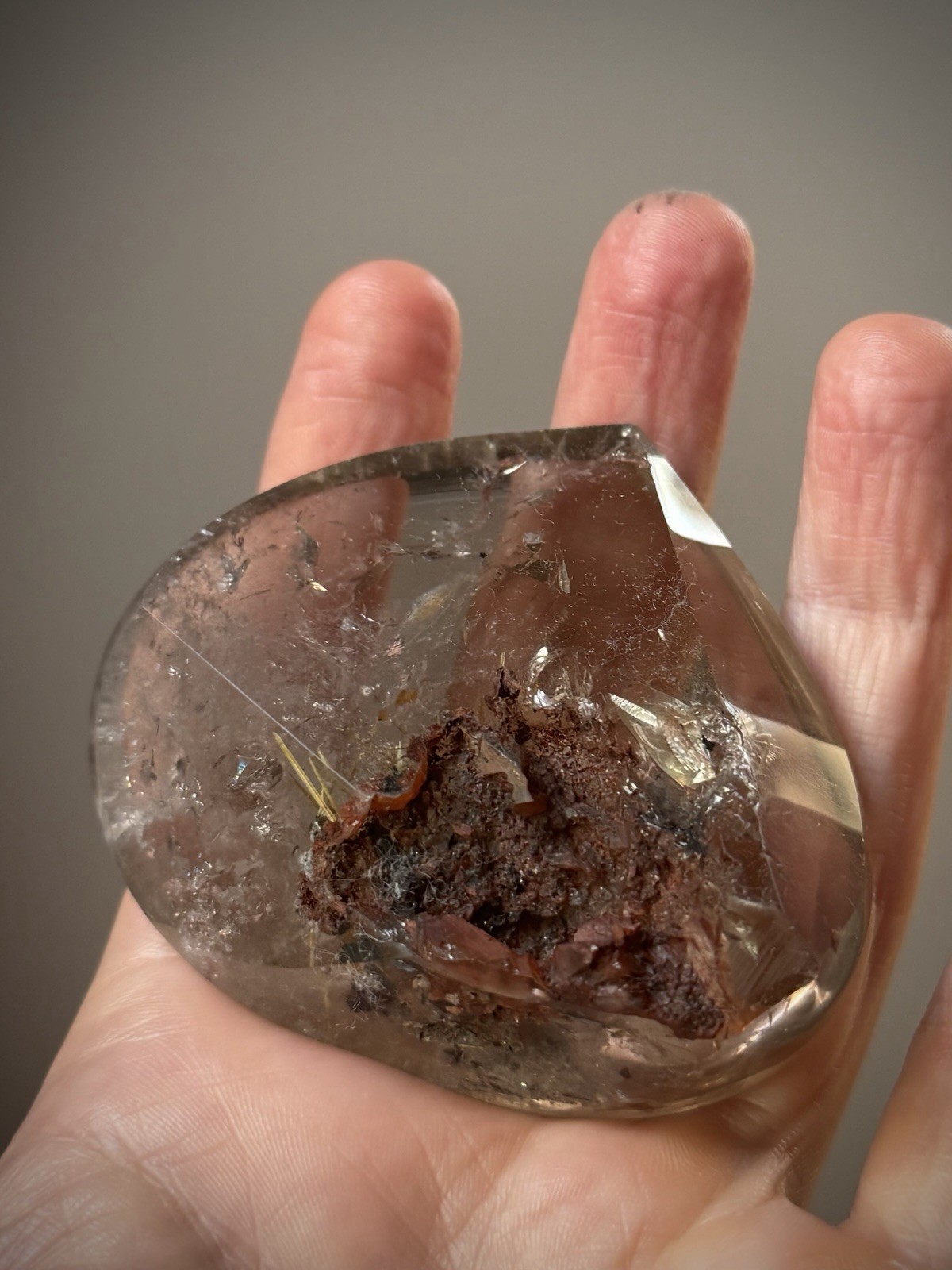 Gold Star Rutilated Quartz Crystal Hematite Quartz Gold Rutile Inclusion Quartz