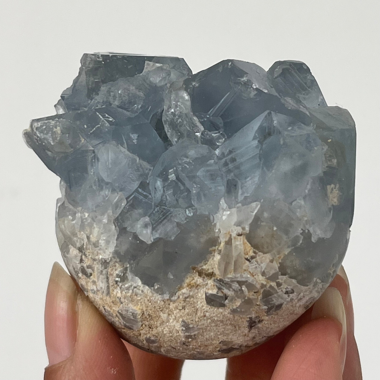 290g Natural Blue Celestite Crystal Geode Cave Mineral Specimen HEALING A54
