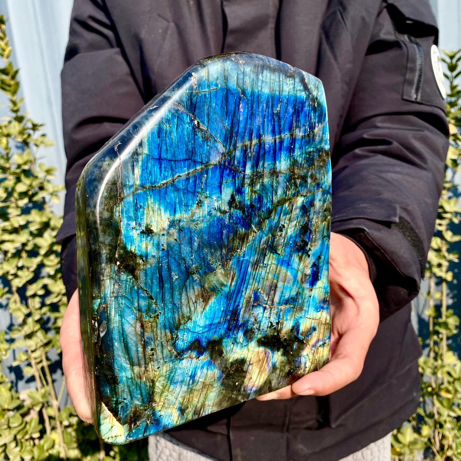 8.19LB Natural Gorgeous Labradorite Quartz Crystal Stone Specimen Healing