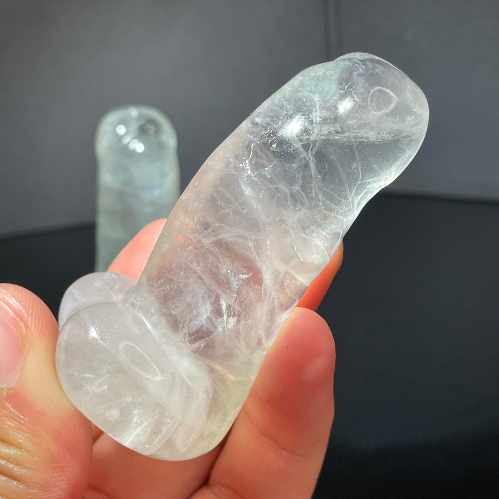 264g natural fluorite Crystal Male reproductive organs Amulet Pendant