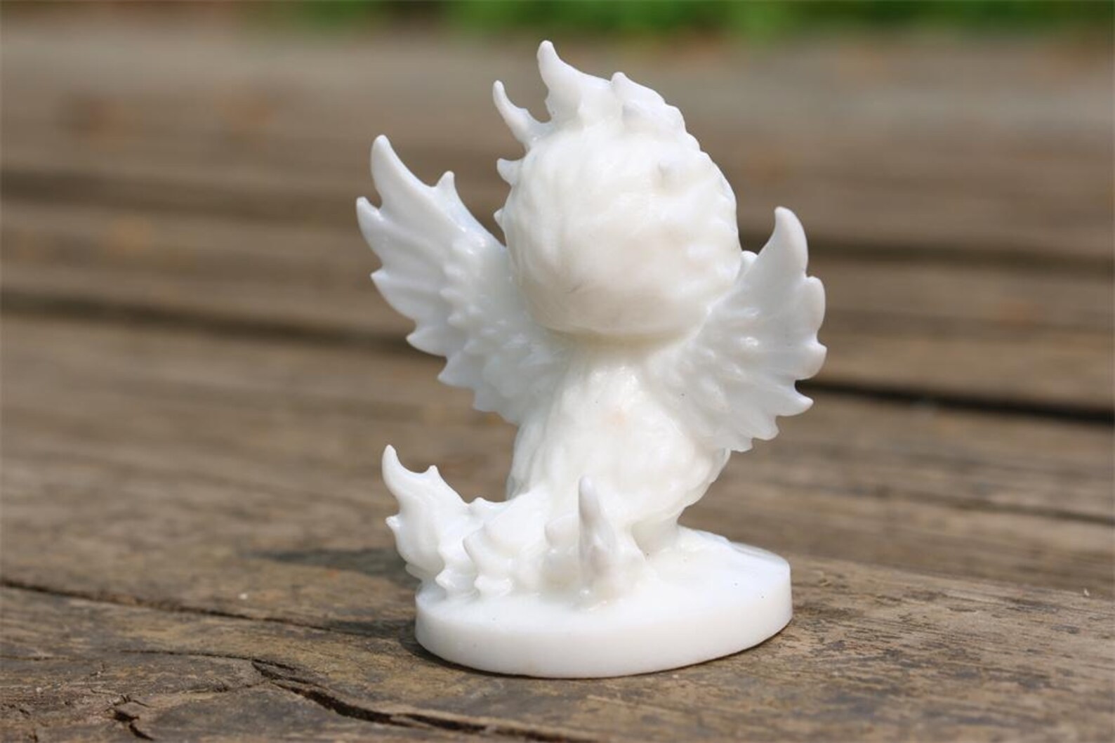 Natural White Jade phoenix Carving Quartz Crystal phoenix Healing Home Decor 1pc
