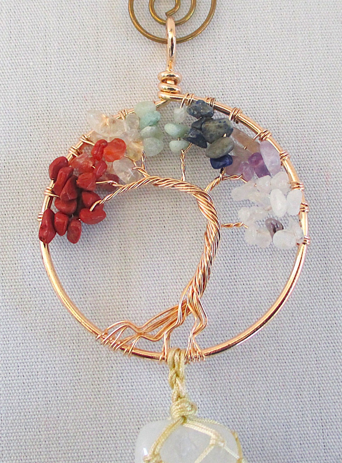 Semi Precious Stone Tree of Life Wall Hanging with 7 Chakra Stones