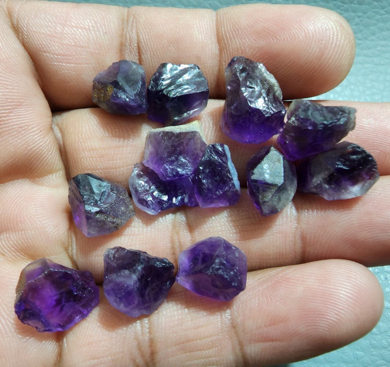 Raw Size 12-14 MM Purple Amethyst Rough Gemstone 13 Pcs Amethyst Crystal Rough