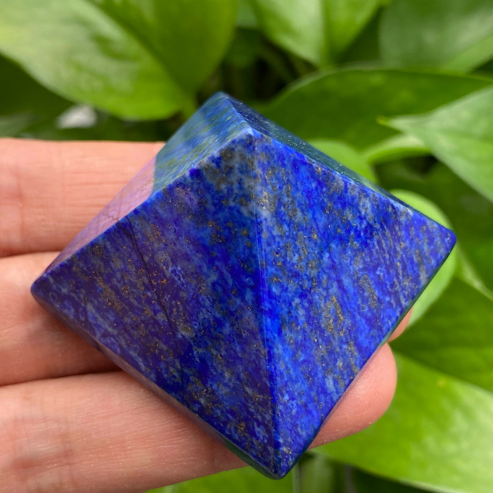 1PC Natural lapis lazuli Quartz Pyramid Carved Crystal Point Reiki healing 40mm