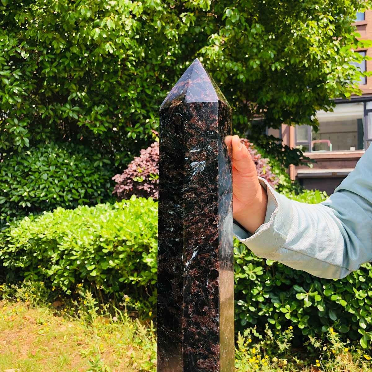 14.63LB Natural Fireworks Stone Obelisk Quartz Tower Crystal Wand Point Healing