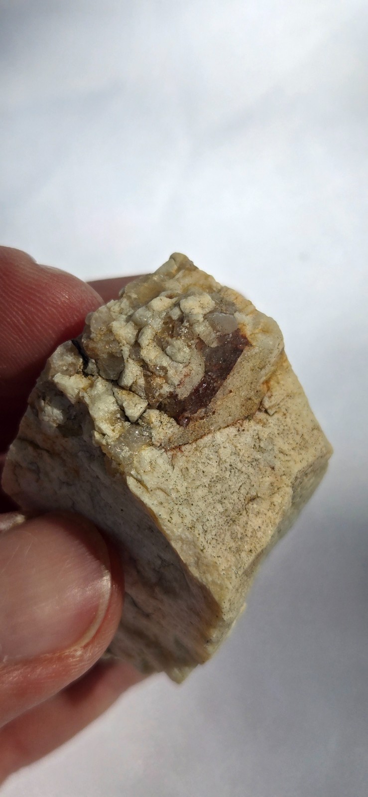 Small Feldspar Tourmaline Red Garnet Specimen Mountains of San Diego, California
