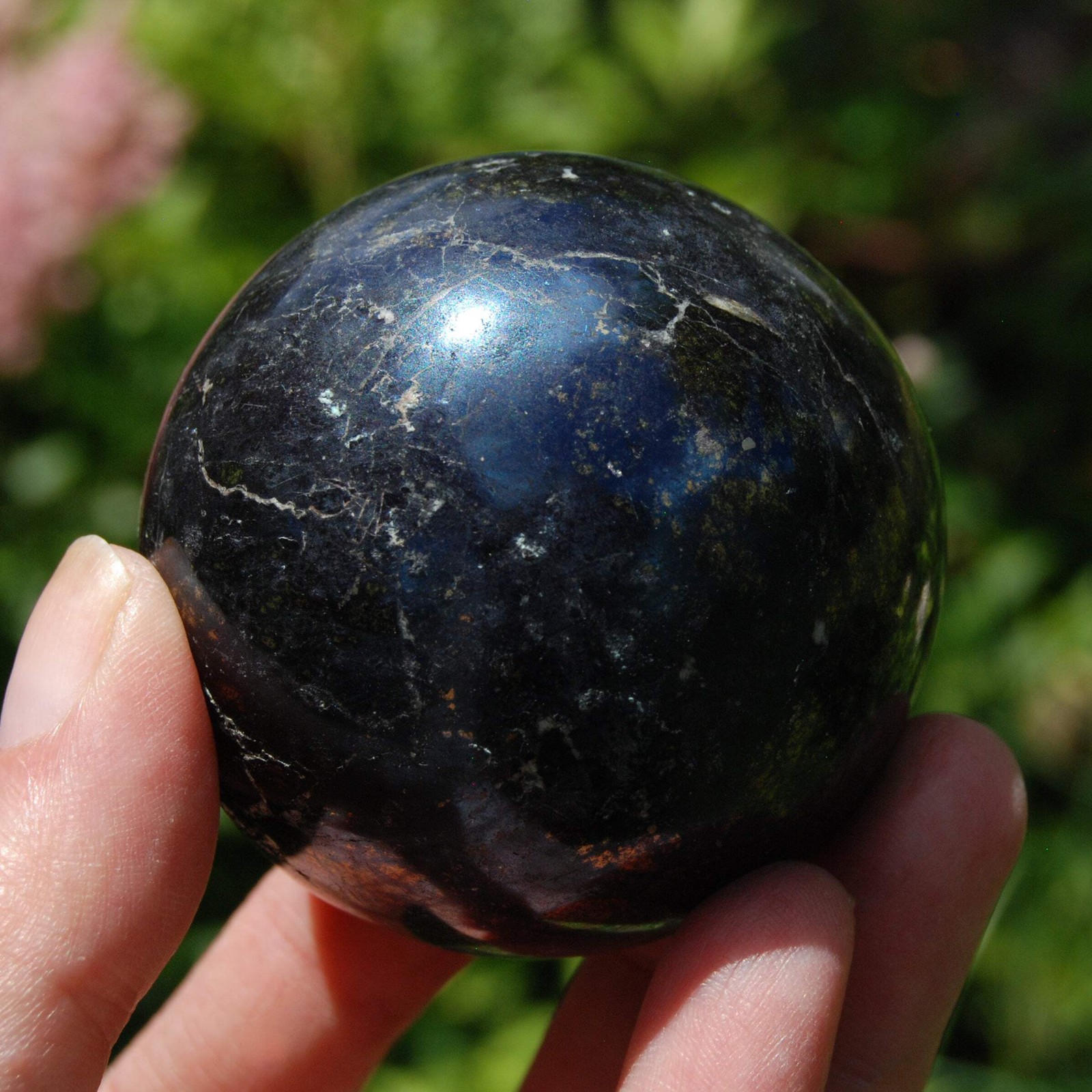 Rare Covellite Crystal Sphere | 2.3″ 359g Stone of Magic & Good Luck