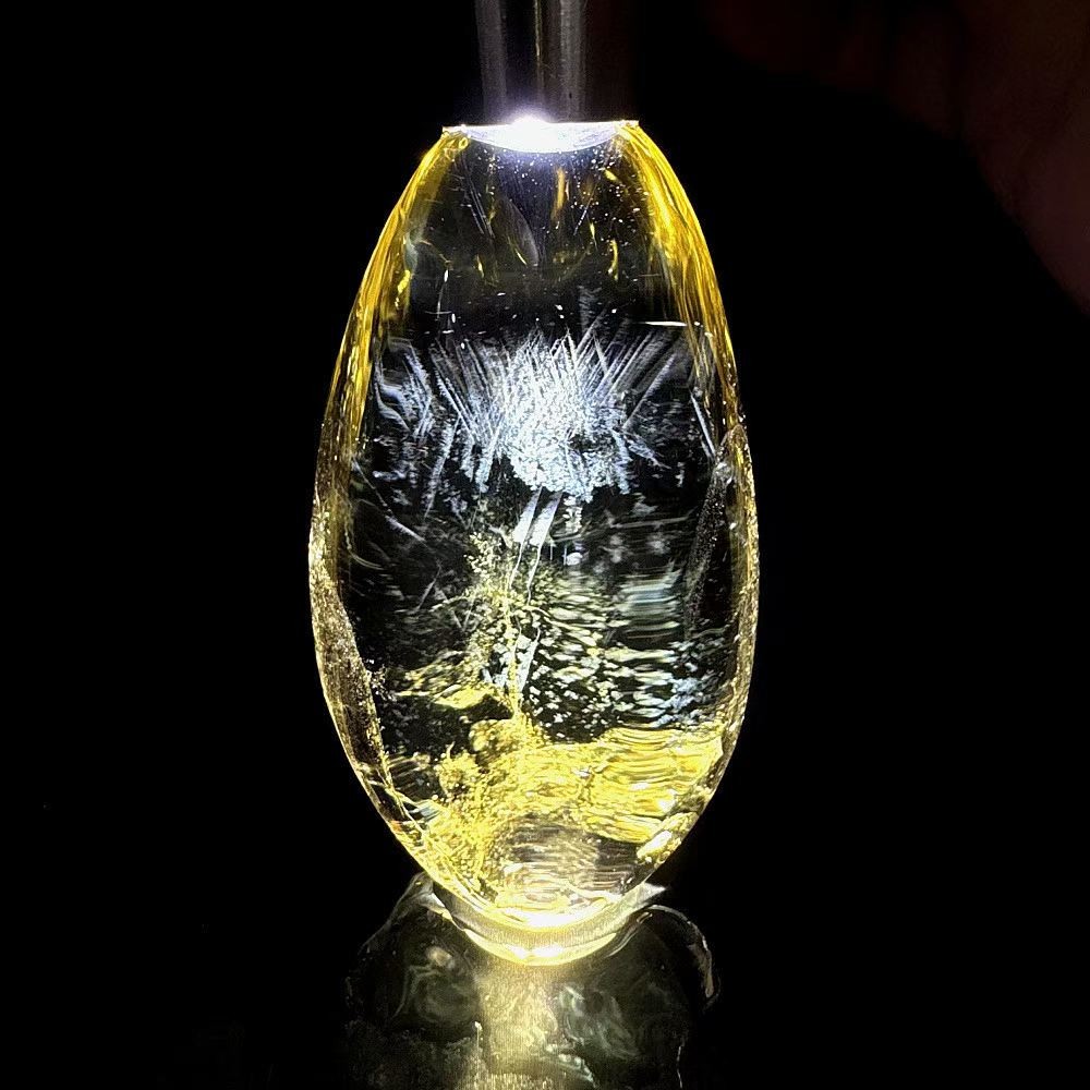 115g Natural Citrine Quartz Carved Palm Energy Crystal Reiki Healing