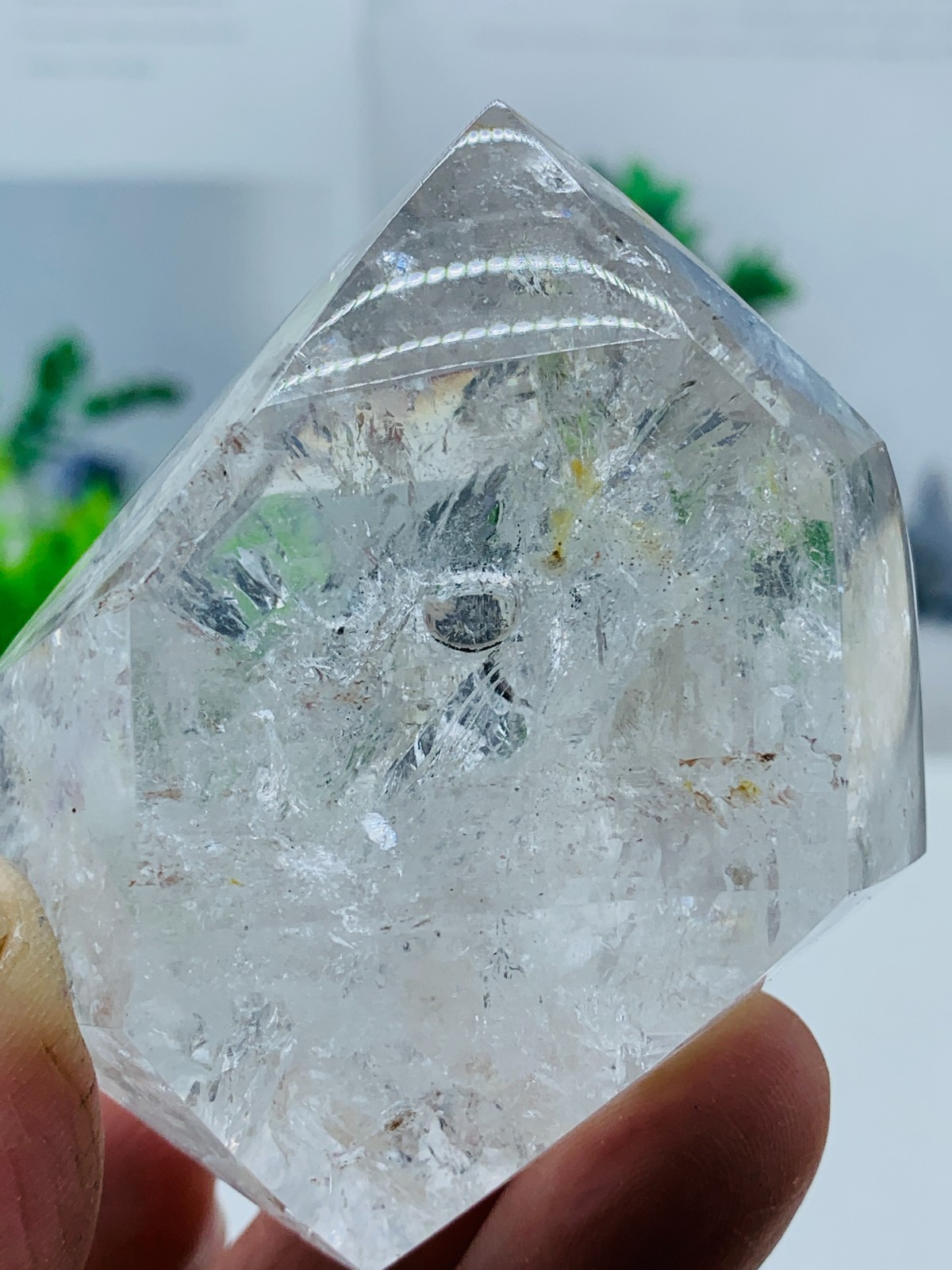 Natural Herkimer Diamond Enhydro Crystal Cluster Gem&moving water drop 183G 73MM