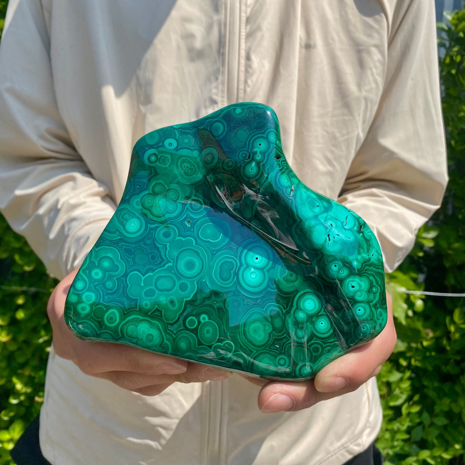 2.86LB Natural glossy Malachite transparent cluster rough mineral sample