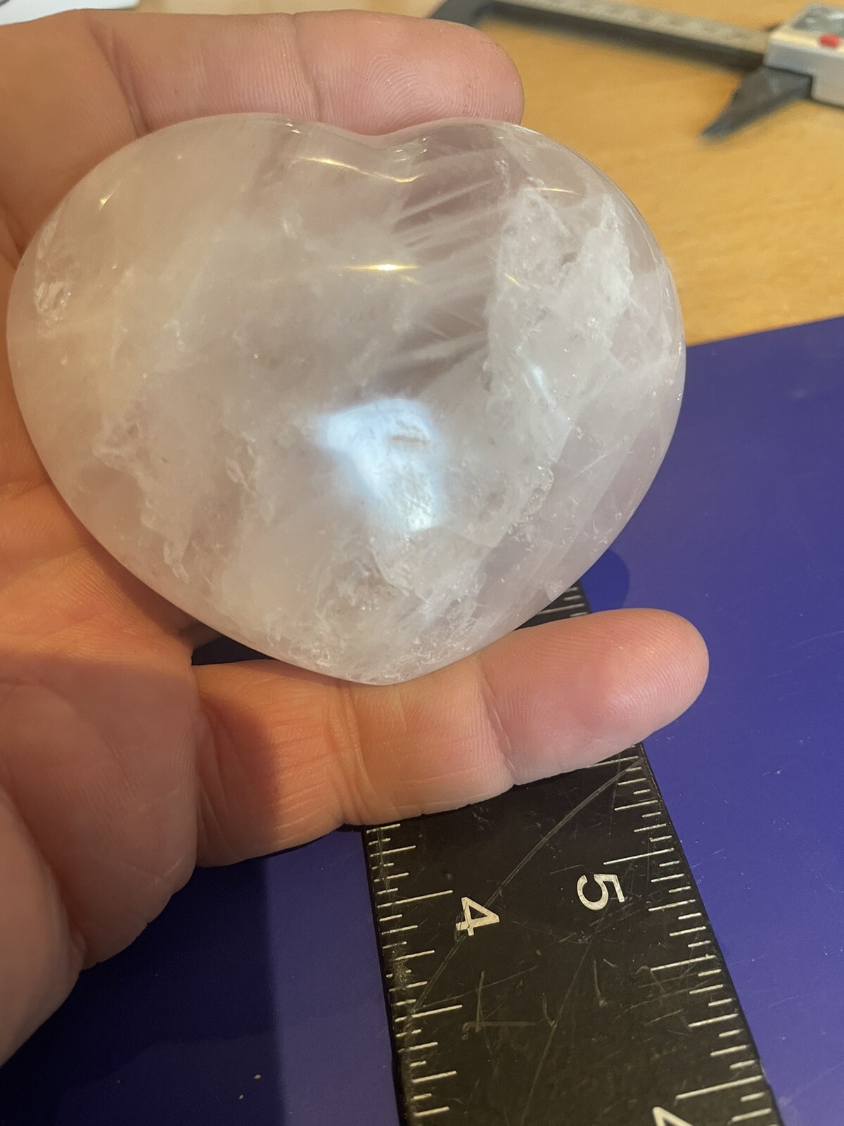 Large 8 cm 278 Grams Rose Quartz Puff Heart Crystal Love U.K. Seller F1#7