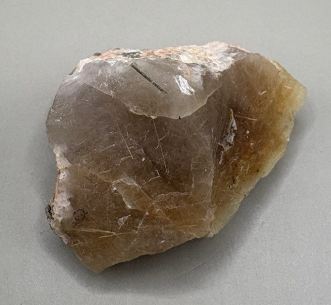 Golden Rutilated Quartz Crystal Specimen Pink Feldspar Matrix Natural Rough