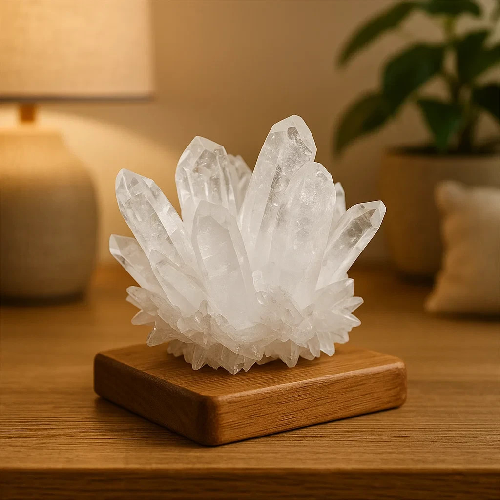 Natural Clear Quartz Cluster Crystal Healing Reiki Mineral Specimen Home Decor