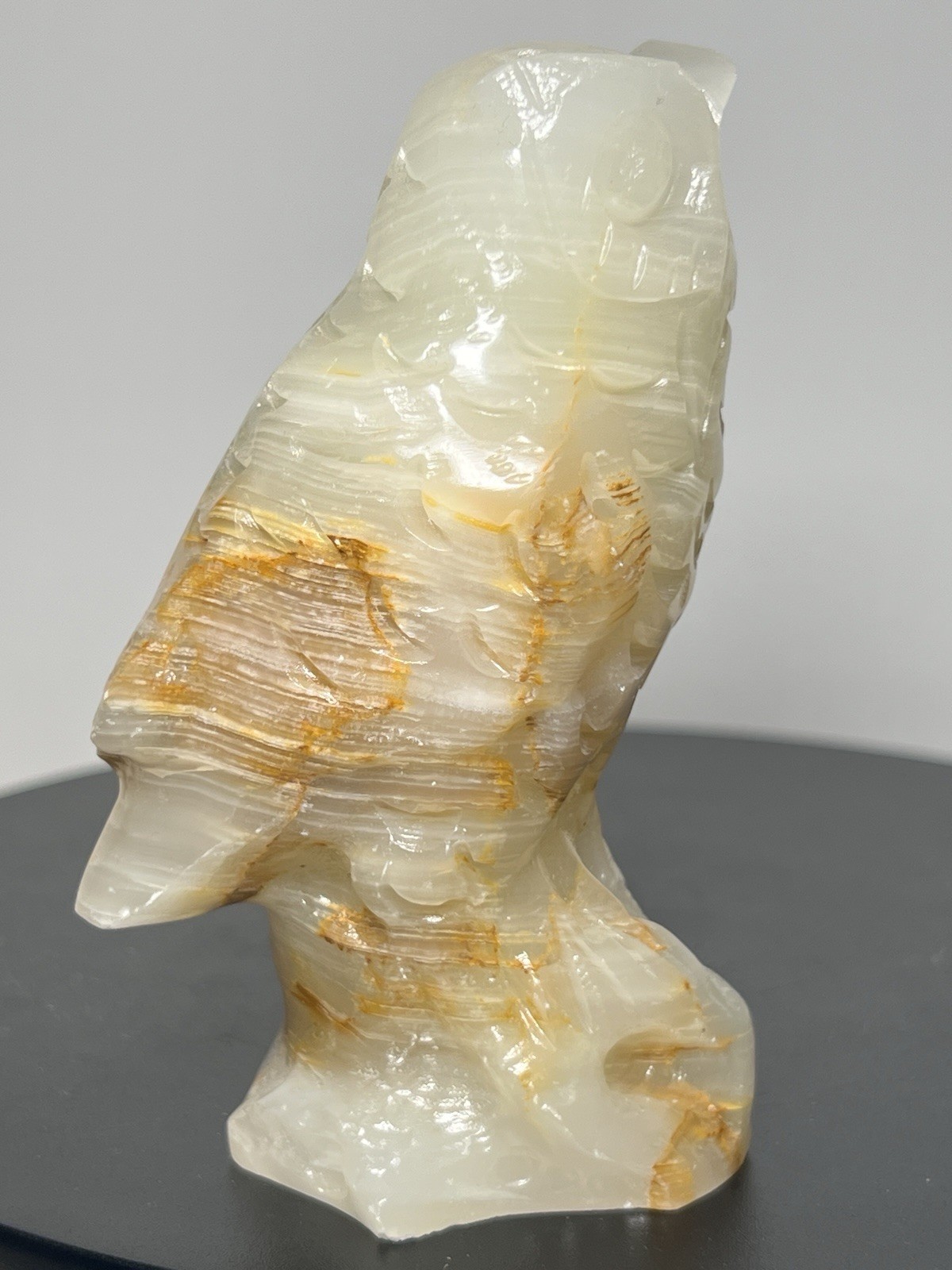 White & Green Calcite 3 Piece Set – Vase, Owl, & Star – see description for info