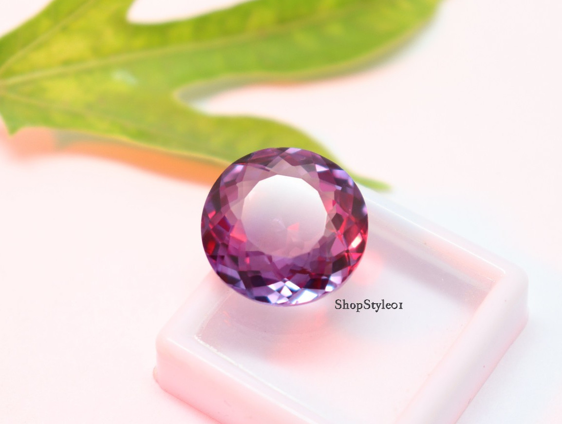 21.85 Ct Natural Alexandrite – Round Cut Loose Certified Gemstone Color Change.