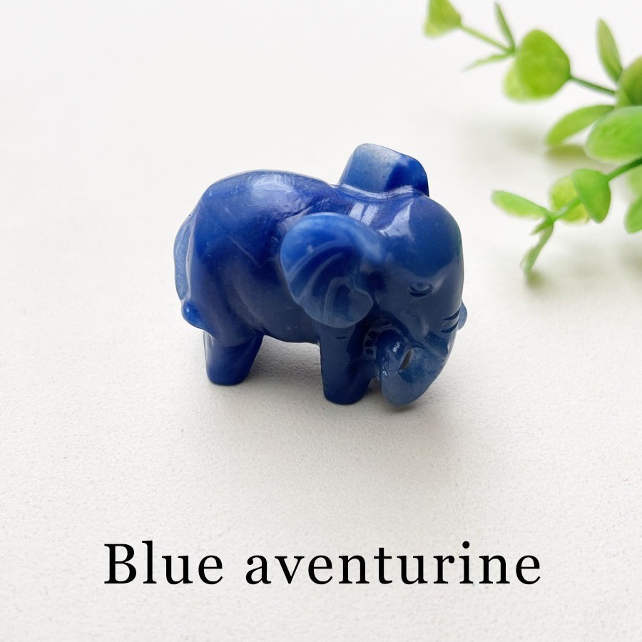 Natural Crystal Elephant Figurine Hand Carved Animal Craft Home Office Decor