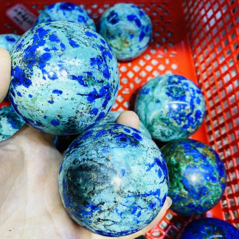 200-250g Natural blue Phoenix Stone crystal Sphere Reiki Crystal ball Decor Gift