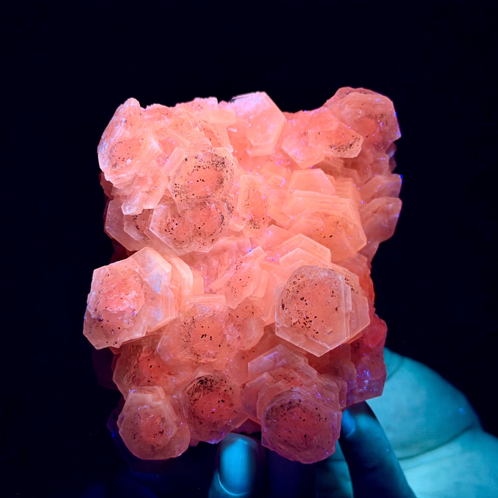 1.11LB Natural String of Copper Coins Calcite/Fluorescent Glow Under UV Light