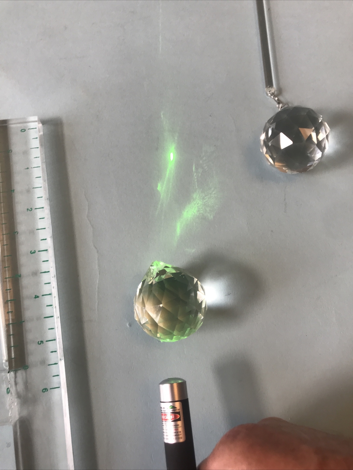 FENG SHUI HANGING CRYSTAL BALL Clear Faceted Sphere Sun Catcher W/ Pendant