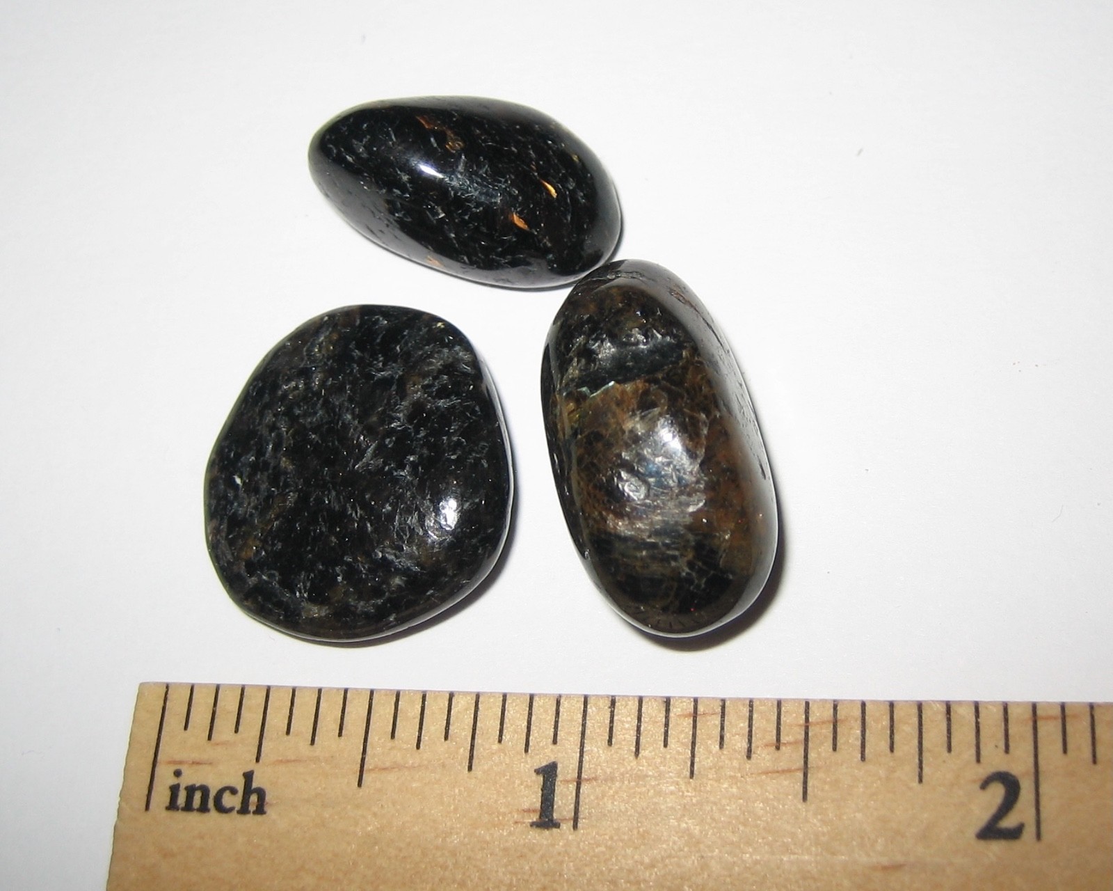 3 RARE TUMBLED POLISHED AUTHENTIC NUUMMITE STONES FROM GREENLAND ~ 14.8grams *2