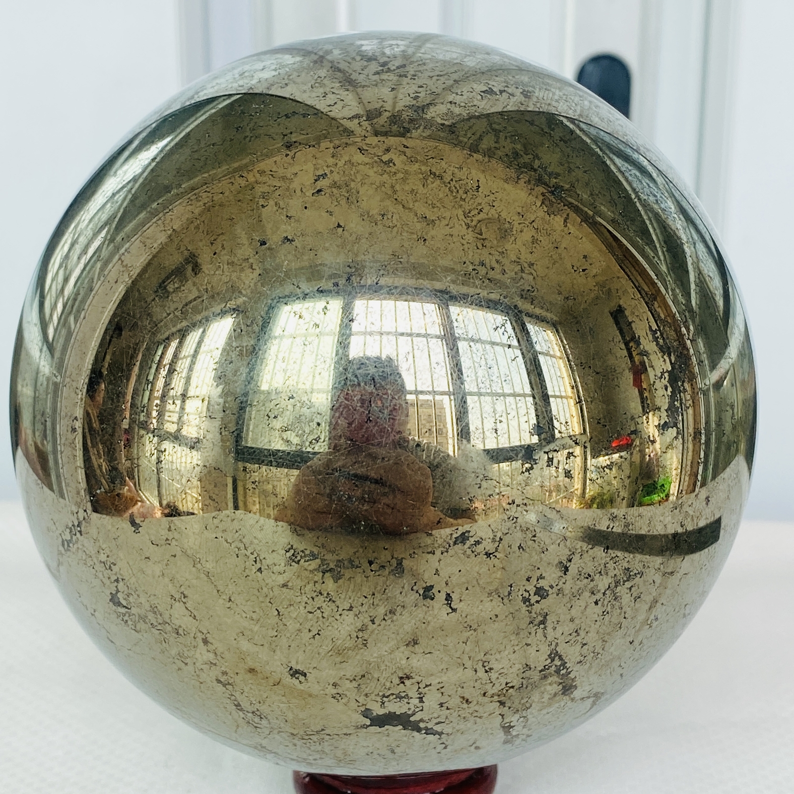 Natural Chalcopyrite Quartz Crystal Ball Energy Reiki Healing 3560G