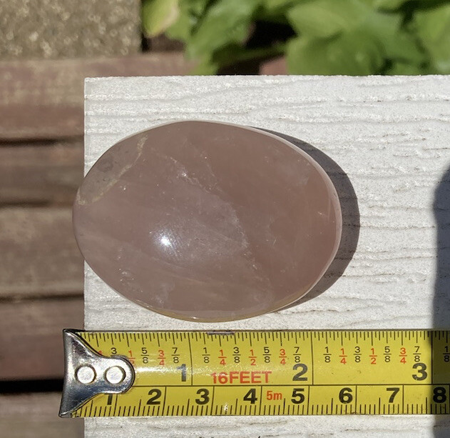 Handmade Polished PINK ROSE QUARTZ Healing Crystal Palm Stone MADAGASCAR 2.08″