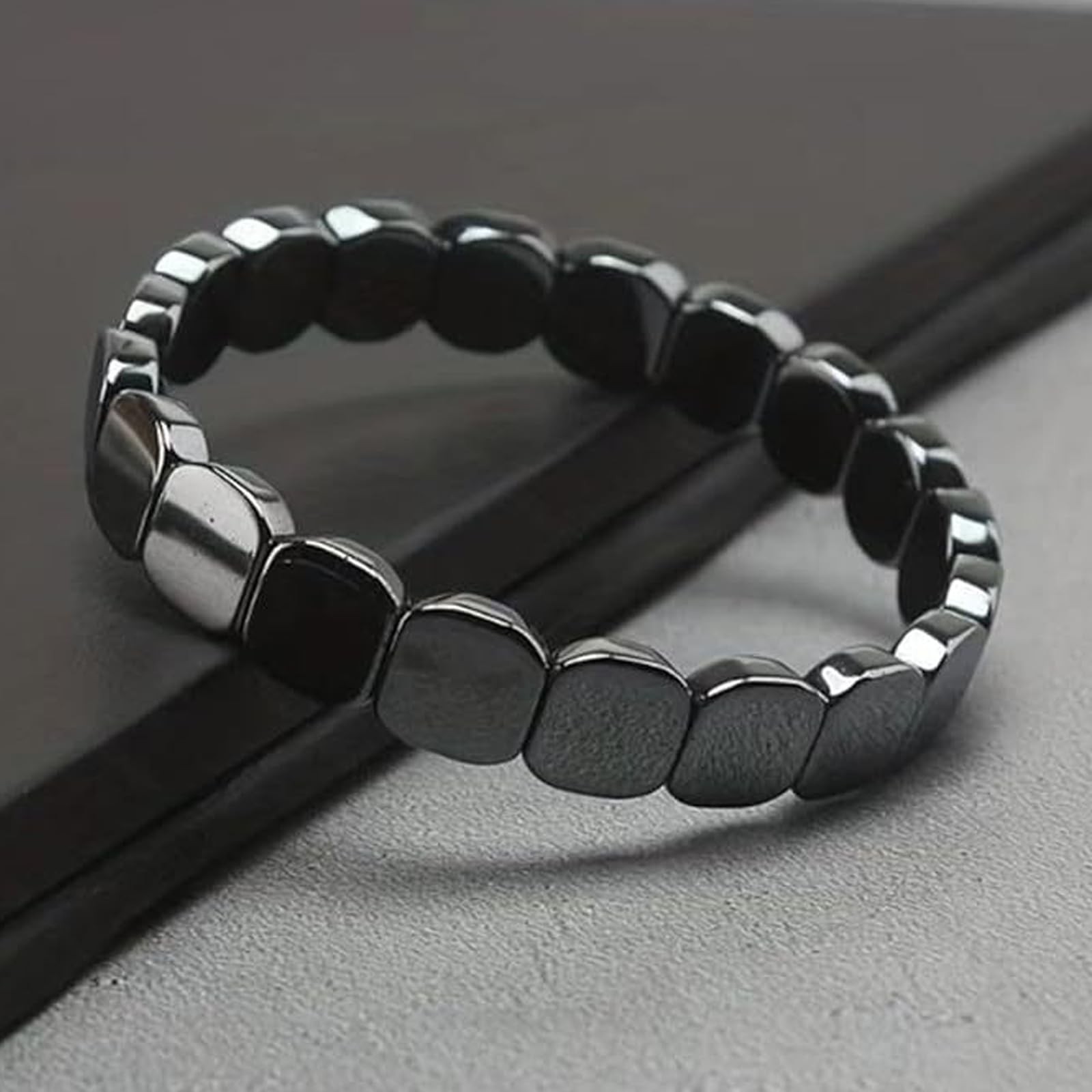TACBSP Hematite Bracelet for Men Natural Stone Hematite Bracelet Black Stretc…