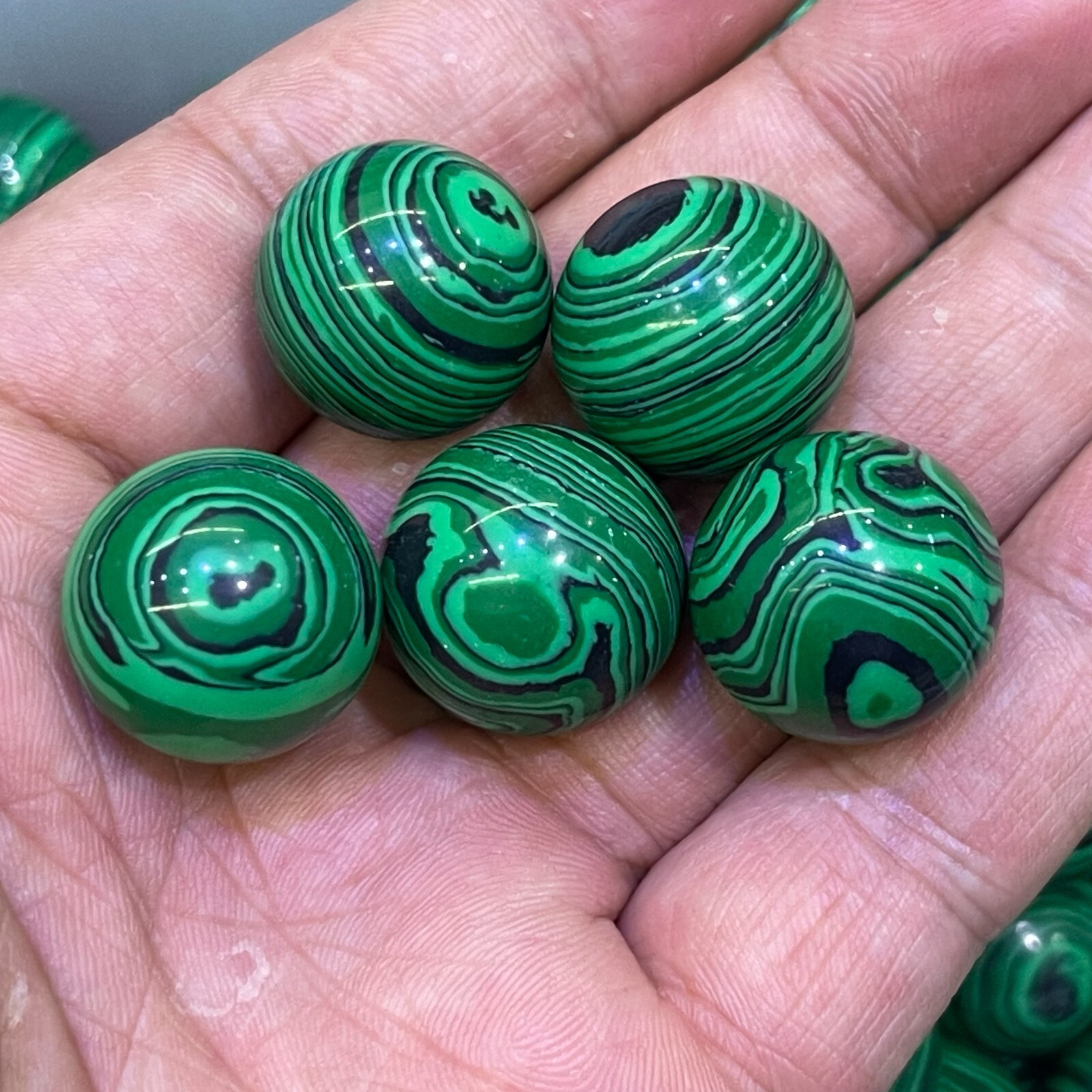 10pc Malachite quartz ball hand carved crystal 20mm sphere reiki healing