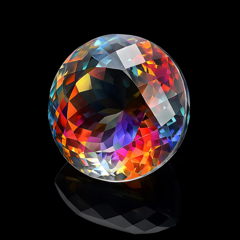 100Ct Natural Rainbow Color Round Cut Mystic Topaz Loose Certified Gemstone