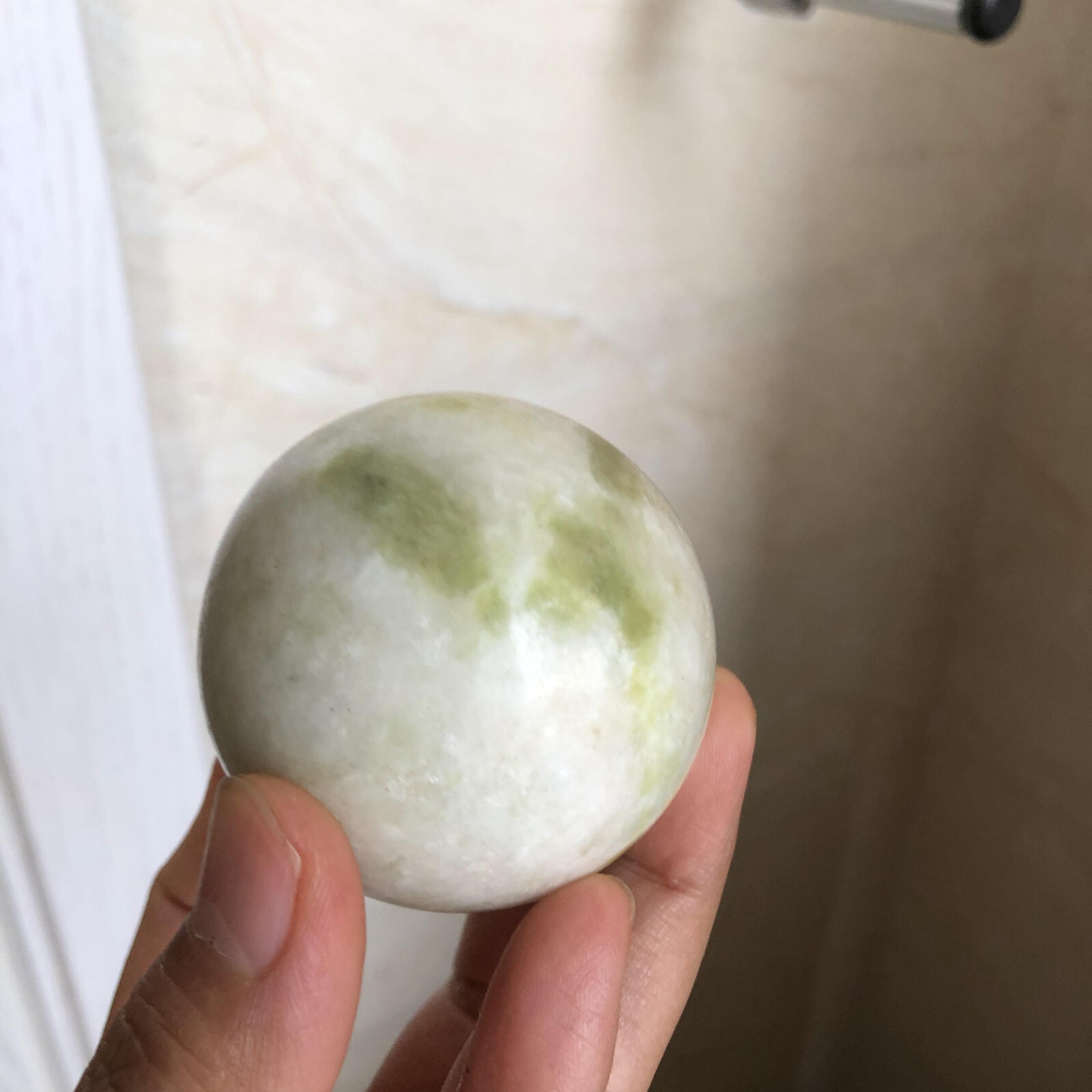 53mm Rare Natural yellow jade Semi-precious crystal Ball sphere 223g A2522