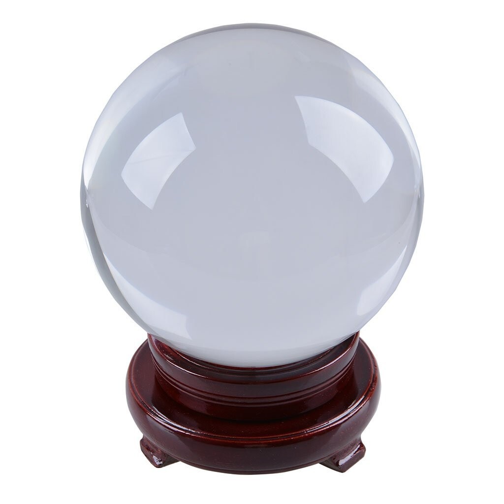 LONGWIN 150MM Clear Crystal Ball 6Inch Glass Sphere Photo Prop Free Stand